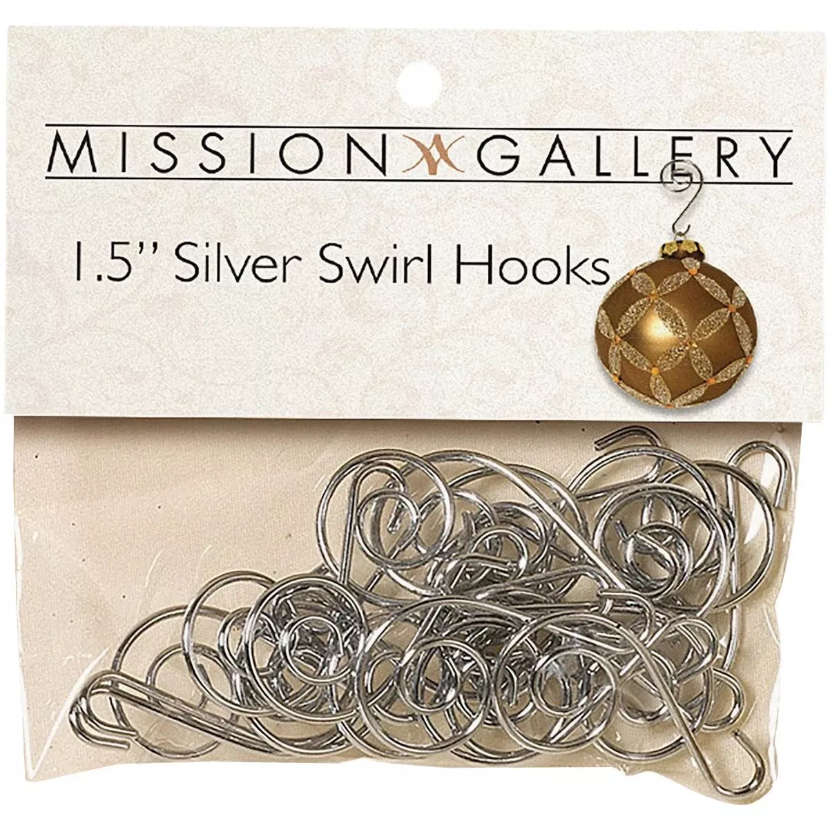 1-1/2 In. Silver Swirl Ornament Hooks (24-pack)