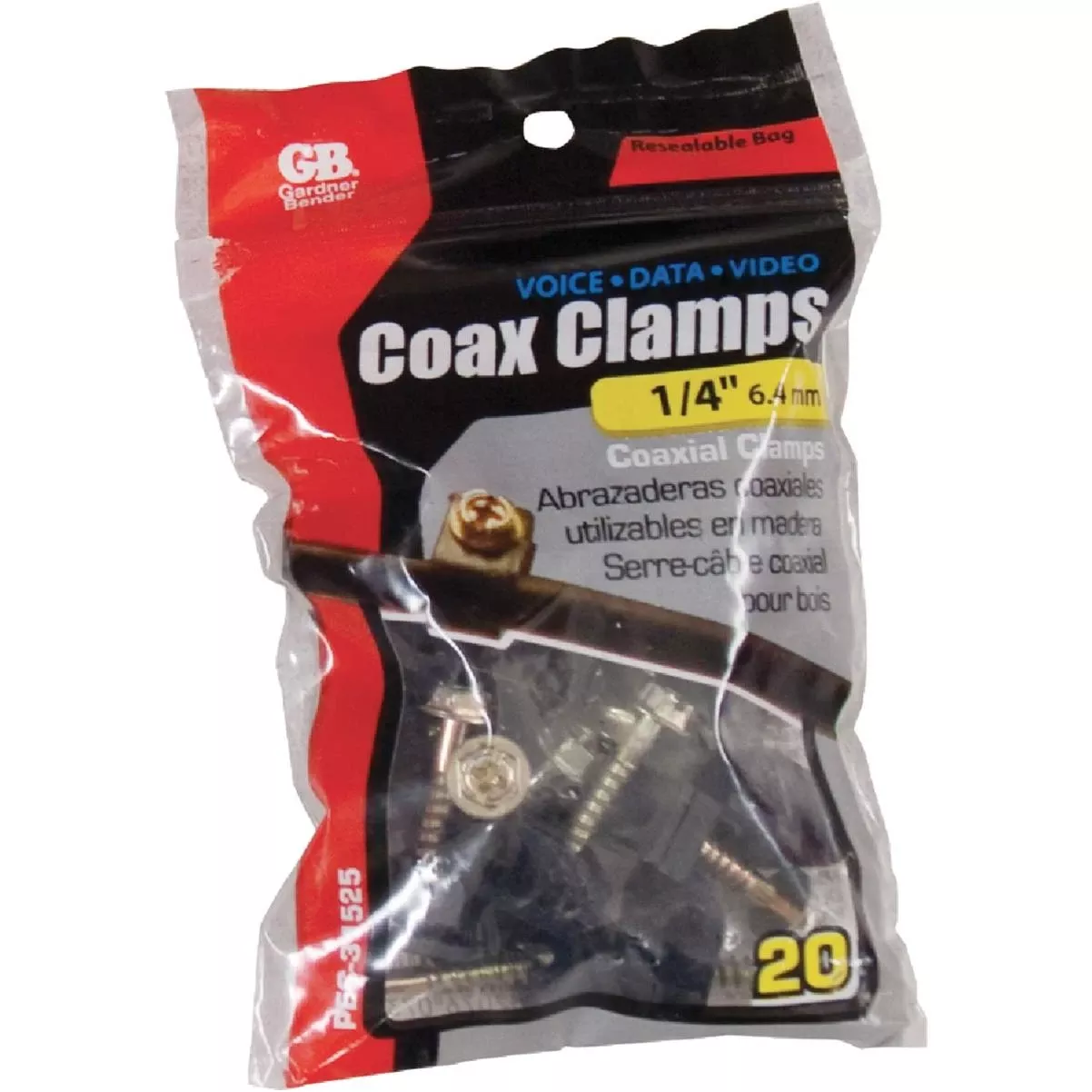 1/4 In. Plastic Black Cable Clamp
