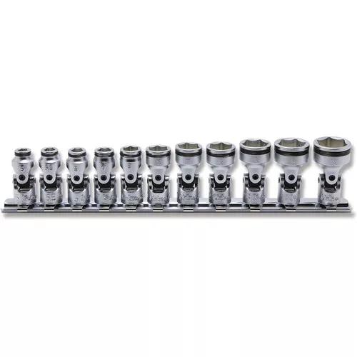 1/4 Sq. Dr. 12 point Metric Universal Chrome Socket set (4-14) - 11 pieces