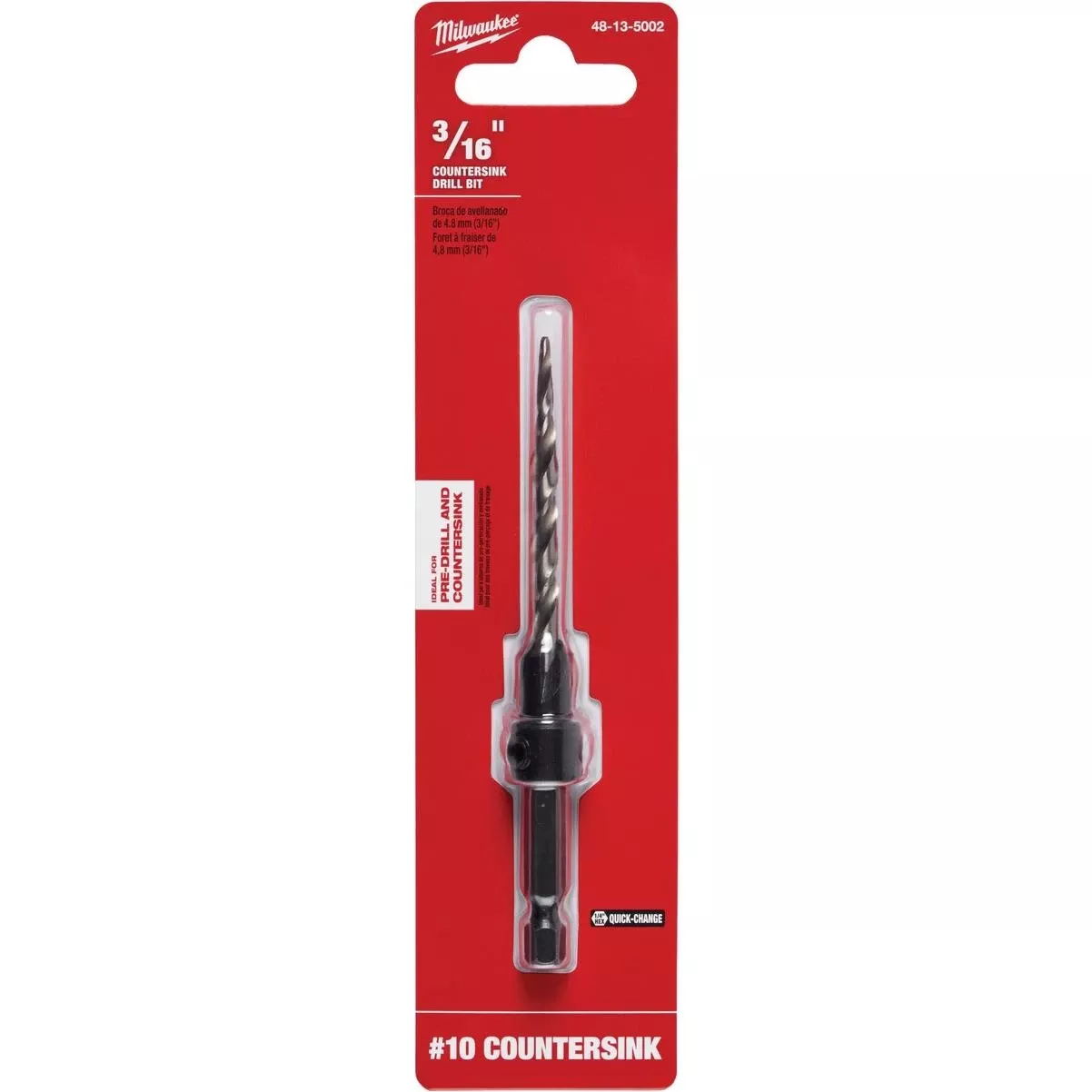 #10 – 3/16 In. High Speed Steel Countersink Bit