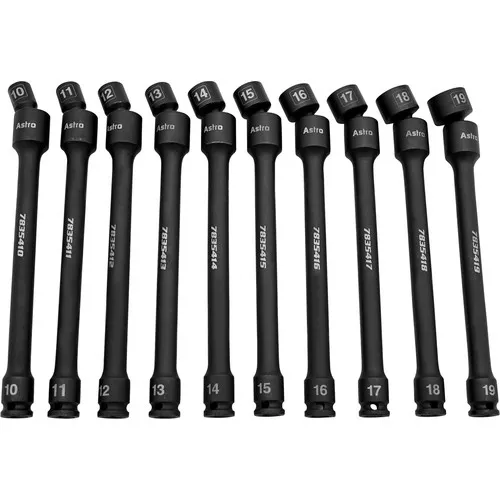10pc 3/8" Drive 6Pt Pinless Universal Extension Socket Set-Metric