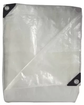 16' X 20' Silver & White Agricultural Tarp - Uv & Weather Resistant
