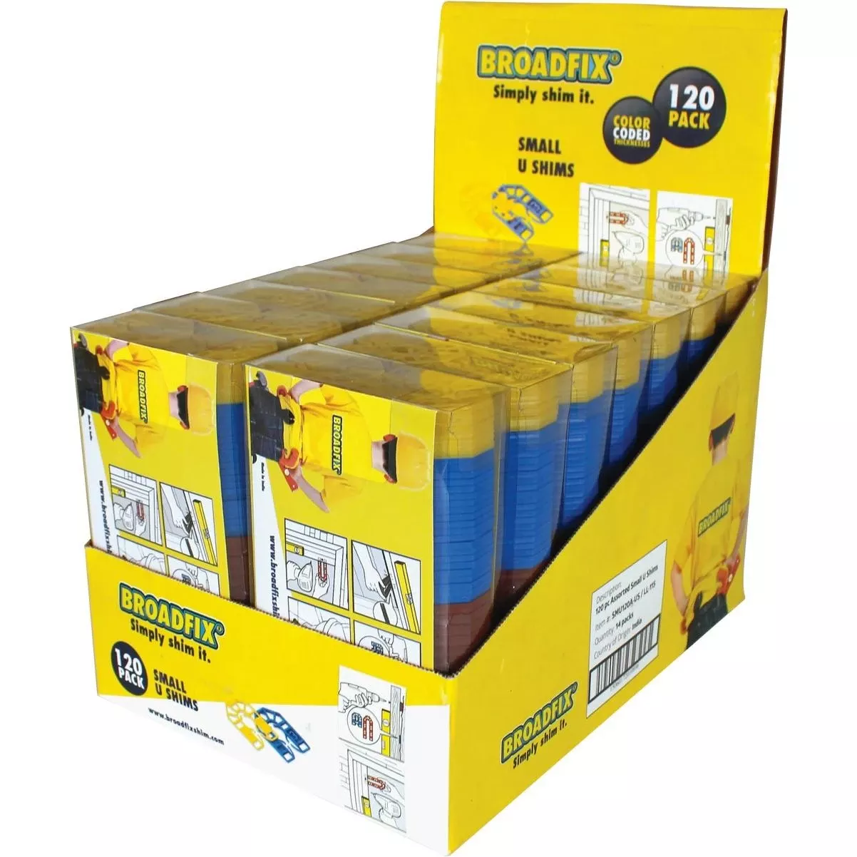 2-3/16 In. L Polypropylene Small U Shim, Assorted Thicknesses (120-count)