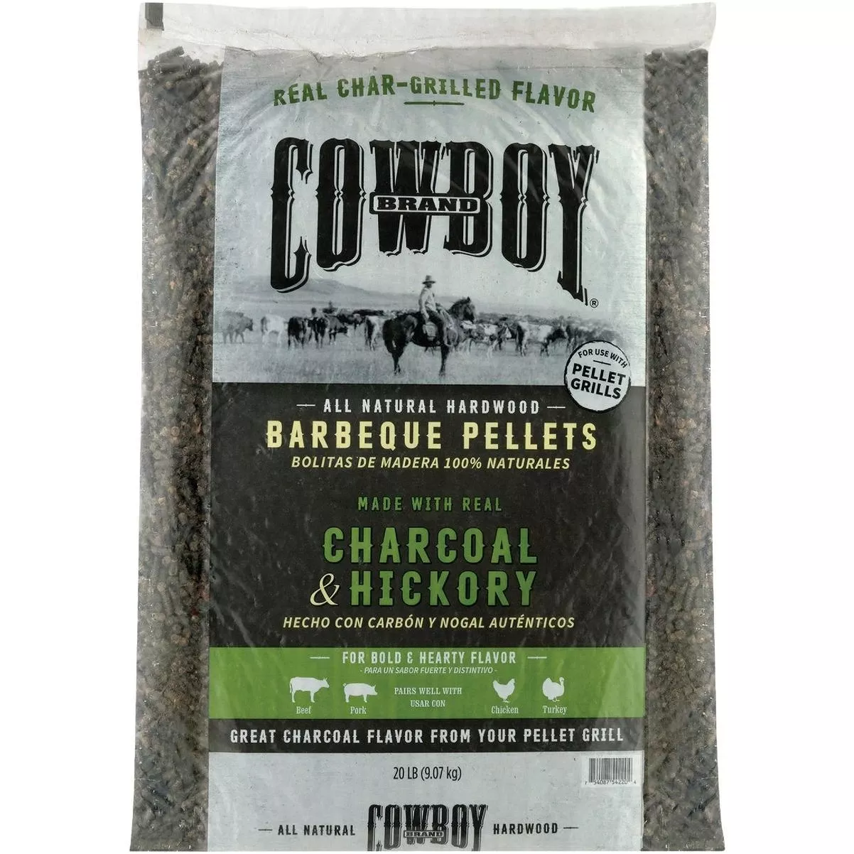 20 Lb. Charcoal & Hickory Barbeque Pellets