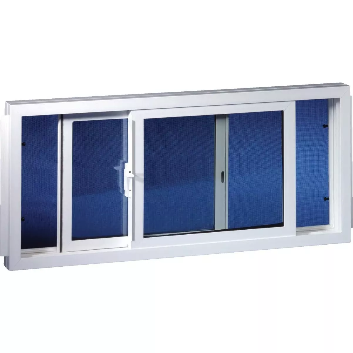 . 31.875 In. W. X 15.5 In. H White Vinyl Double Slide Basement Window