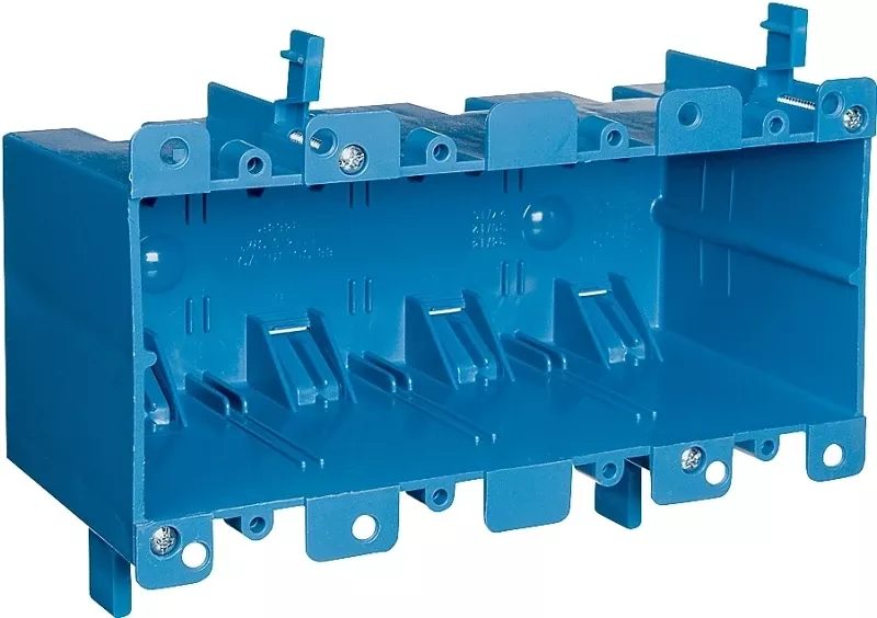 4-gang Pvc Molded Old Work Wall Box, Model B468r, Blue