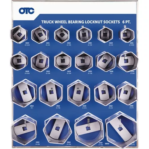6-pt Wheel Bearing Locknut Sockets with Tool Board