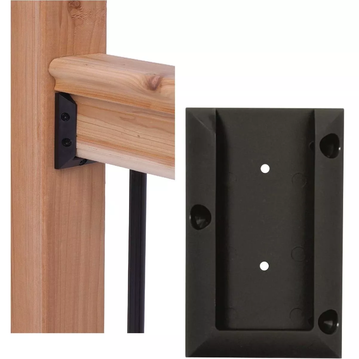 Black Plastic Rail Bracket (2-pack)