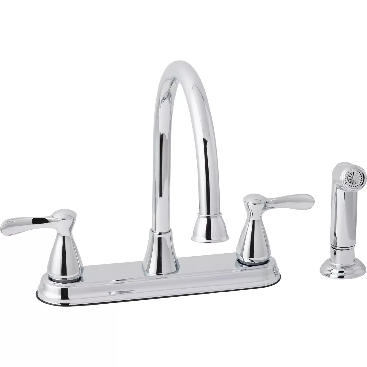 Chrome 2-handle Traditional Kitchen Faucet With Side Spray