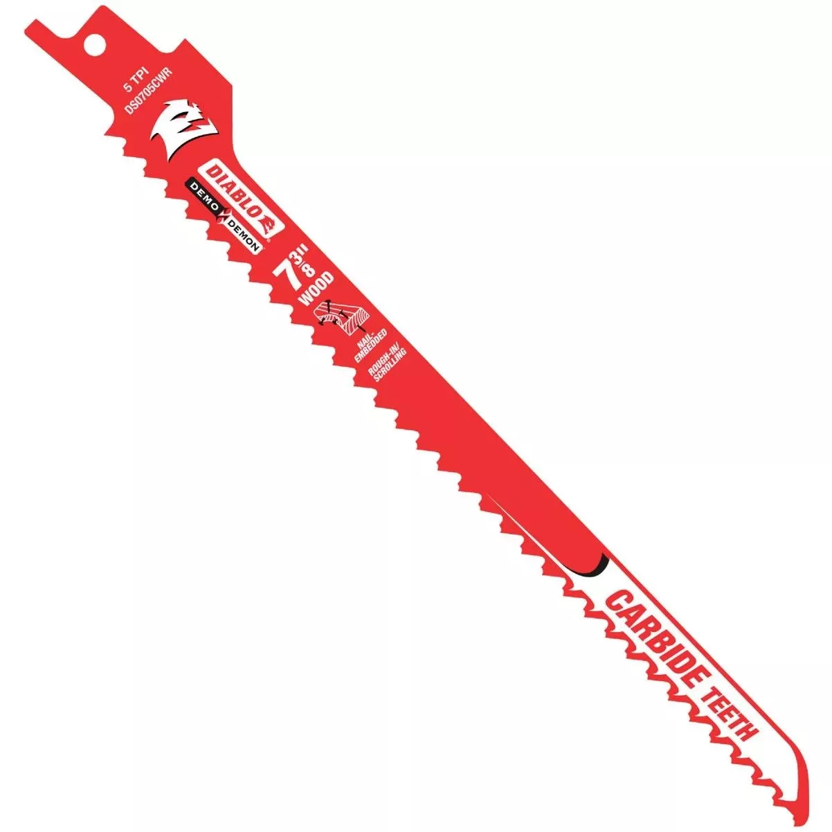 Demo Demon 7-3/8 In. 5 Tpi Carbide Rough-in/scrolling Reciprocating Saw Blade (3-pack)