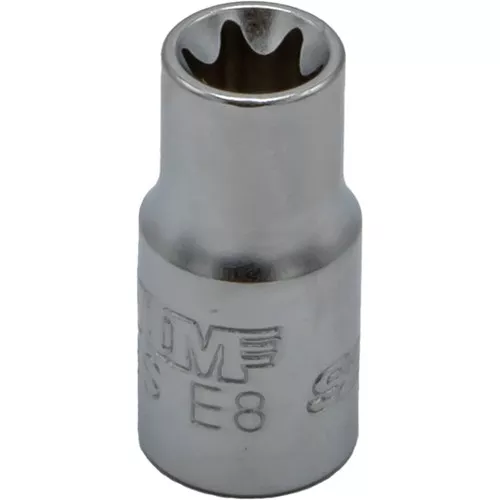 E8 Torx Socket, 1/4" Square Drive, Satin Chrome