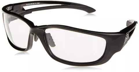 Edge Eyewear Kazbek XL Safety Glasses Black XL Frame Clear Lens (SK-XL111)