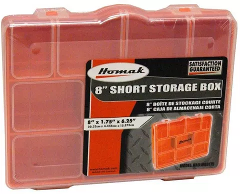 Homak 6-1/4" x 8" Plastic Tool Storage Box (HA01086175)