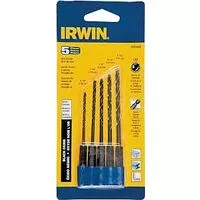 Irwin 4935642 Jobber Length Drill Bit Set, Heavy-Duty, 5-Piece, Steel, Black Oxide