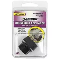 Jandorf 61005 Single Circuit Rotary Switch, 6.5 A, 125 V, TPST, Black