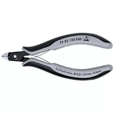 Knipex Precision Electronics Side Cutter ESD with Multi-Component Grips (7902120ESD)