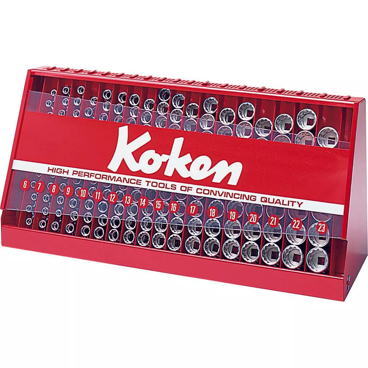 Ko-ken USA S3240M-05 3/8 Square Drive 177 Piece 12-Point Socket Set 6-23mm in Display Stand
