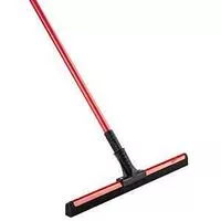 Libman 191 Flexible Blade Floor Squeegee, 18 in Blade, Straight Double Blade, Rubber Blade, Steel Handle, Red