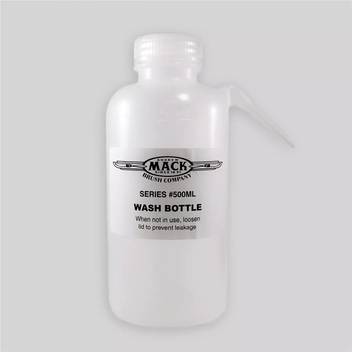 Mack Brushes 500ML Wide Mouth Wash Bottle, 500 mL, LDPE, Polypropylene Screw Closure