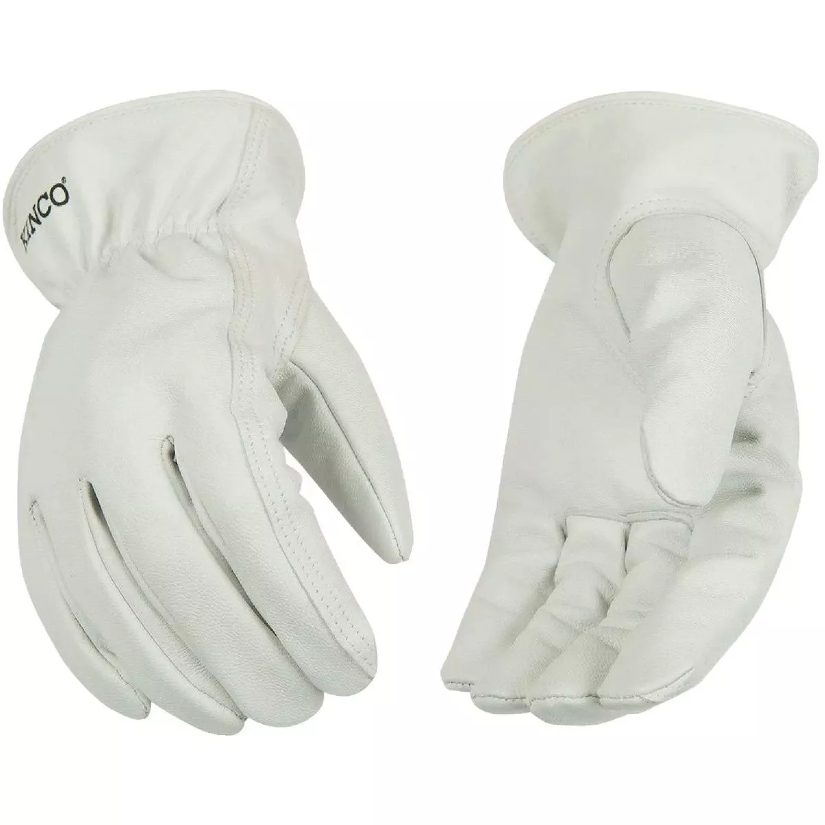 Men's Large White Goatskin Leather Driver Glove