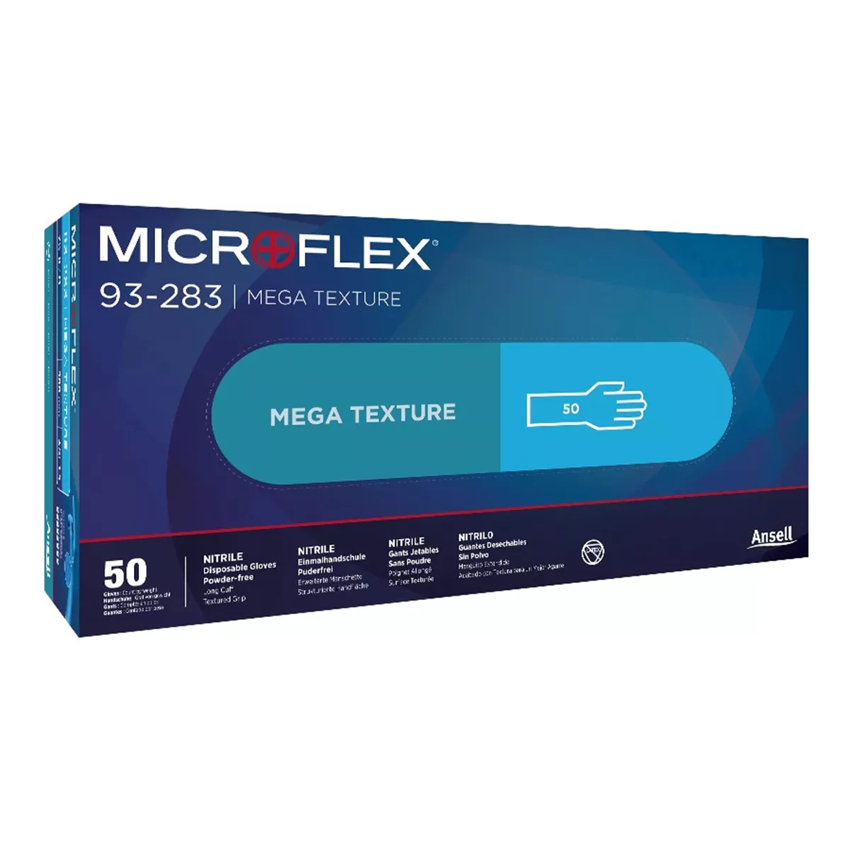 Microflex 93-283 MEGA TXT GLOVES BLUE 2XL (10.5-11)