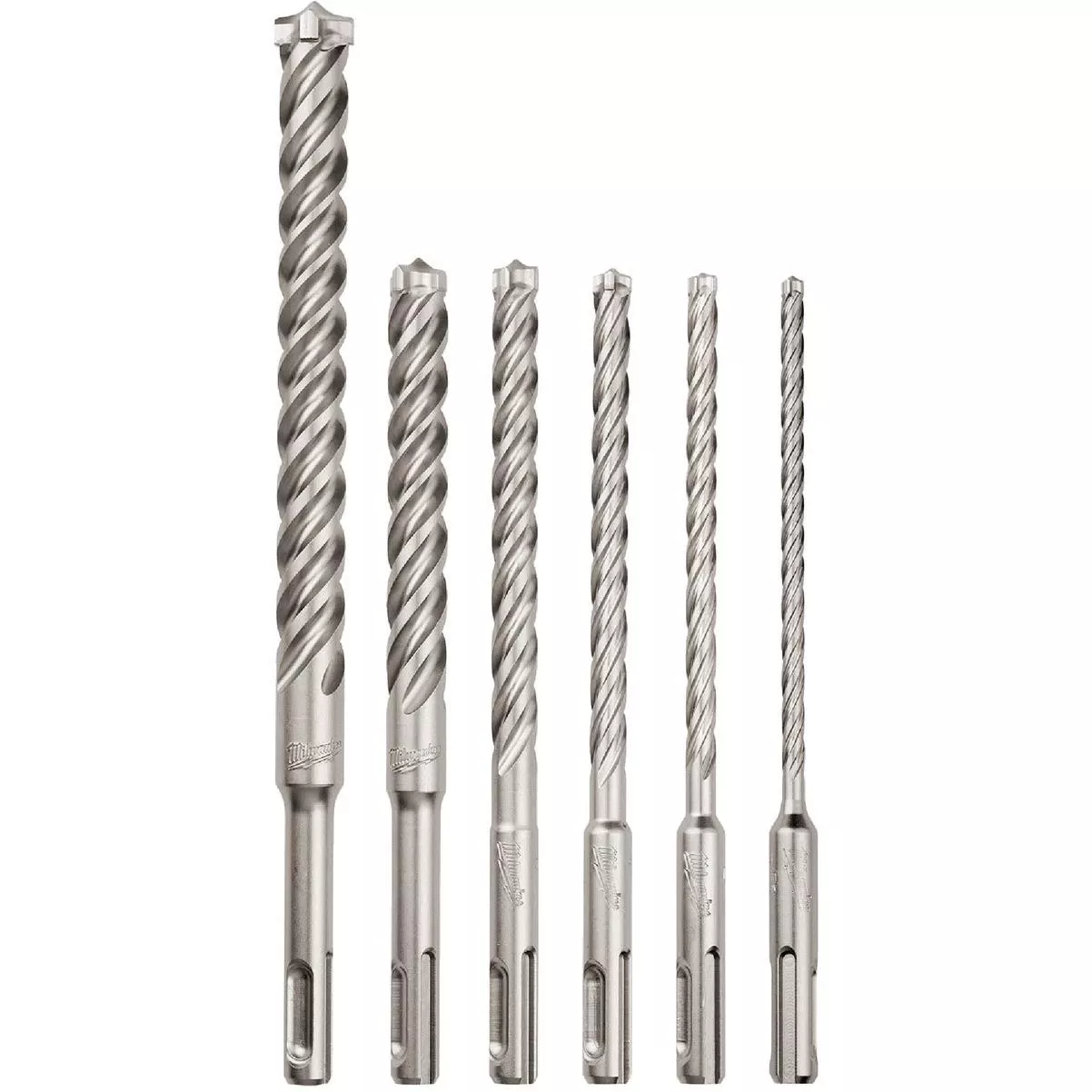 Mx4 Sds-plus 4-cutter Solid Carbide Rotary Hammer Drill Bit Set (6-piece)