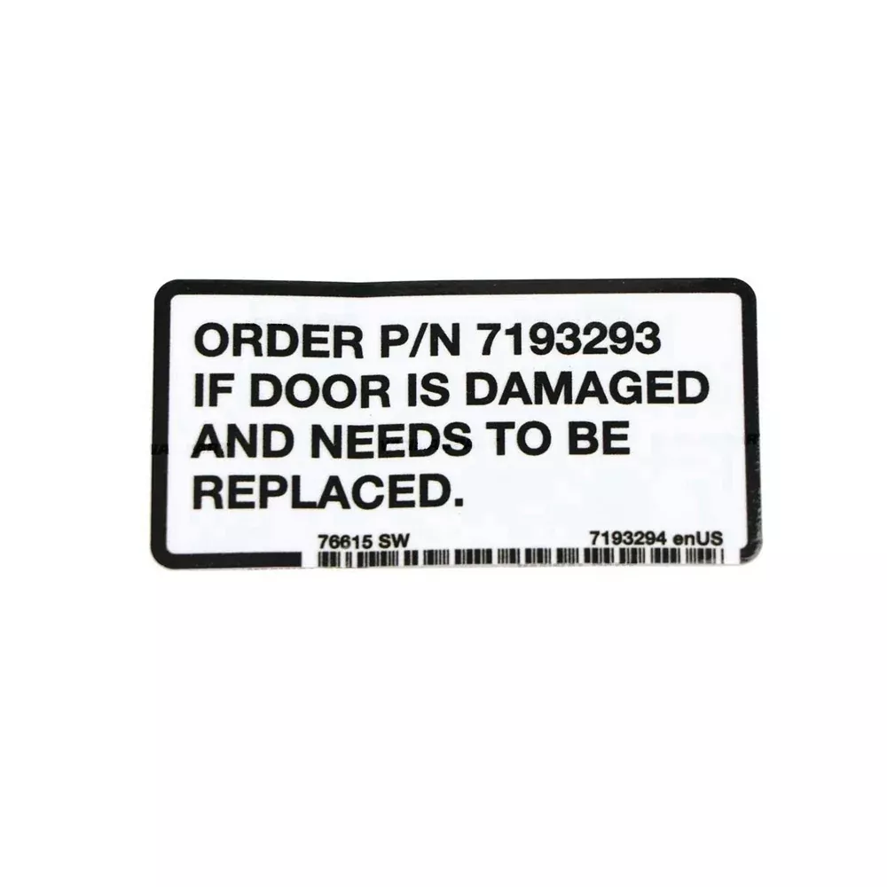 Part No. 7193294 Service Decal for Attachments and Loaders