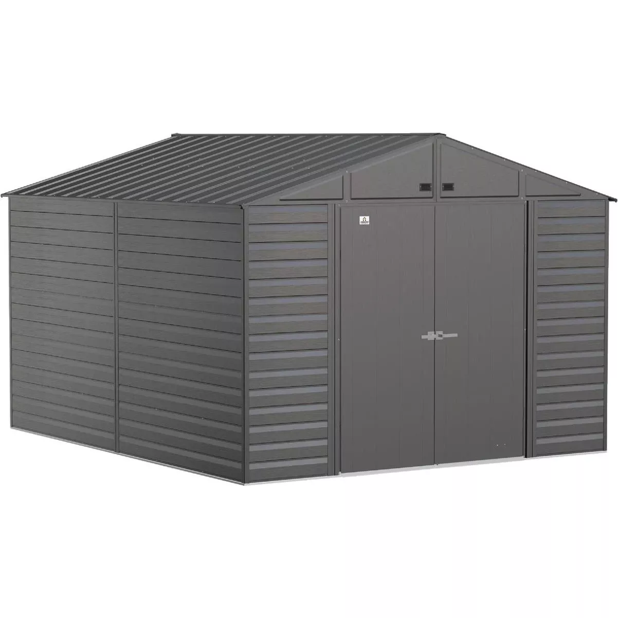 Select 10 Ft. X 12 Ft. Galvanized Steel Storage Shed, Charcoal