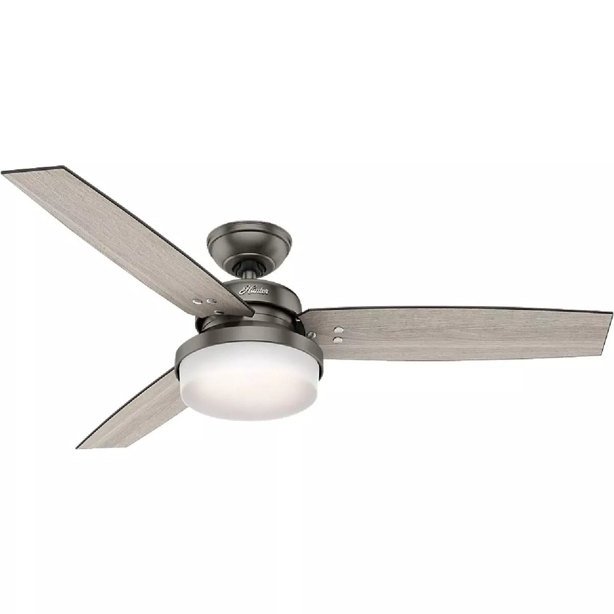 Sentinel 52 In. Brushed Slate Ceiling Fan With Light Kit And Handheld Remote Control
