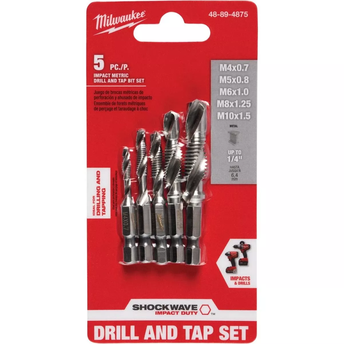 Shockwave Metric Impact Drill Tap Bit Set (5-piece)