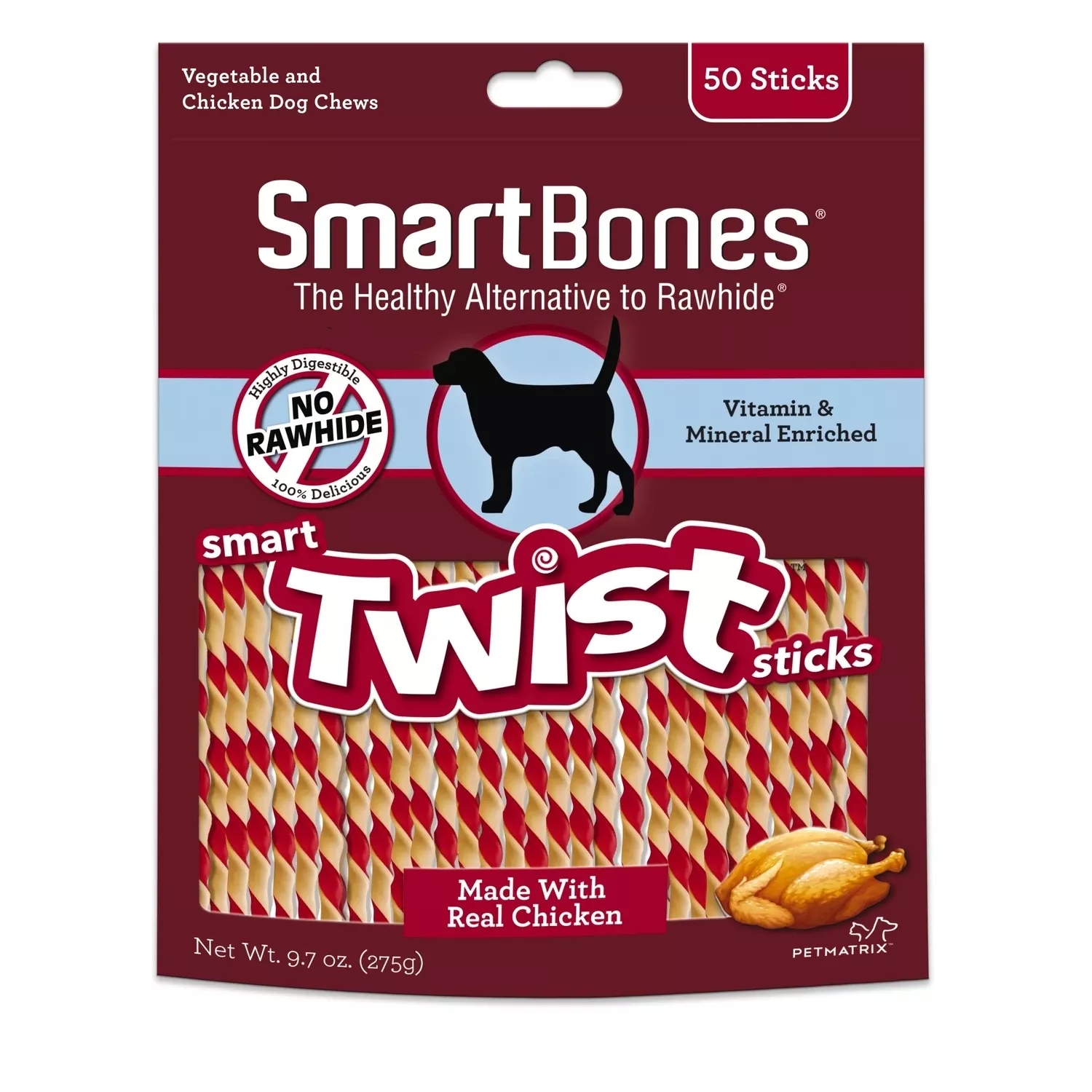 Smartbone Twist Sticks Chicken Dog Chew (50-pack)