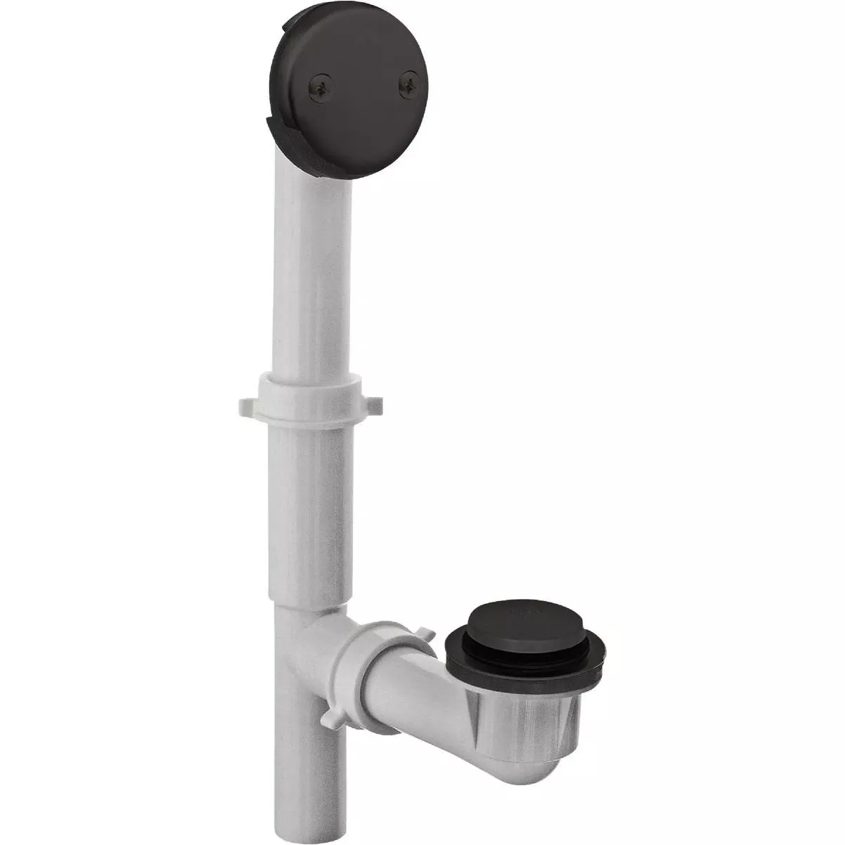 Touch-toe Tub Drain Kit With Matte Black Trim