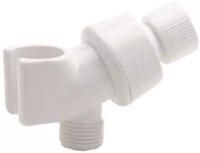 White Replacement Shower Arm Mount For Tapered Nut Hose