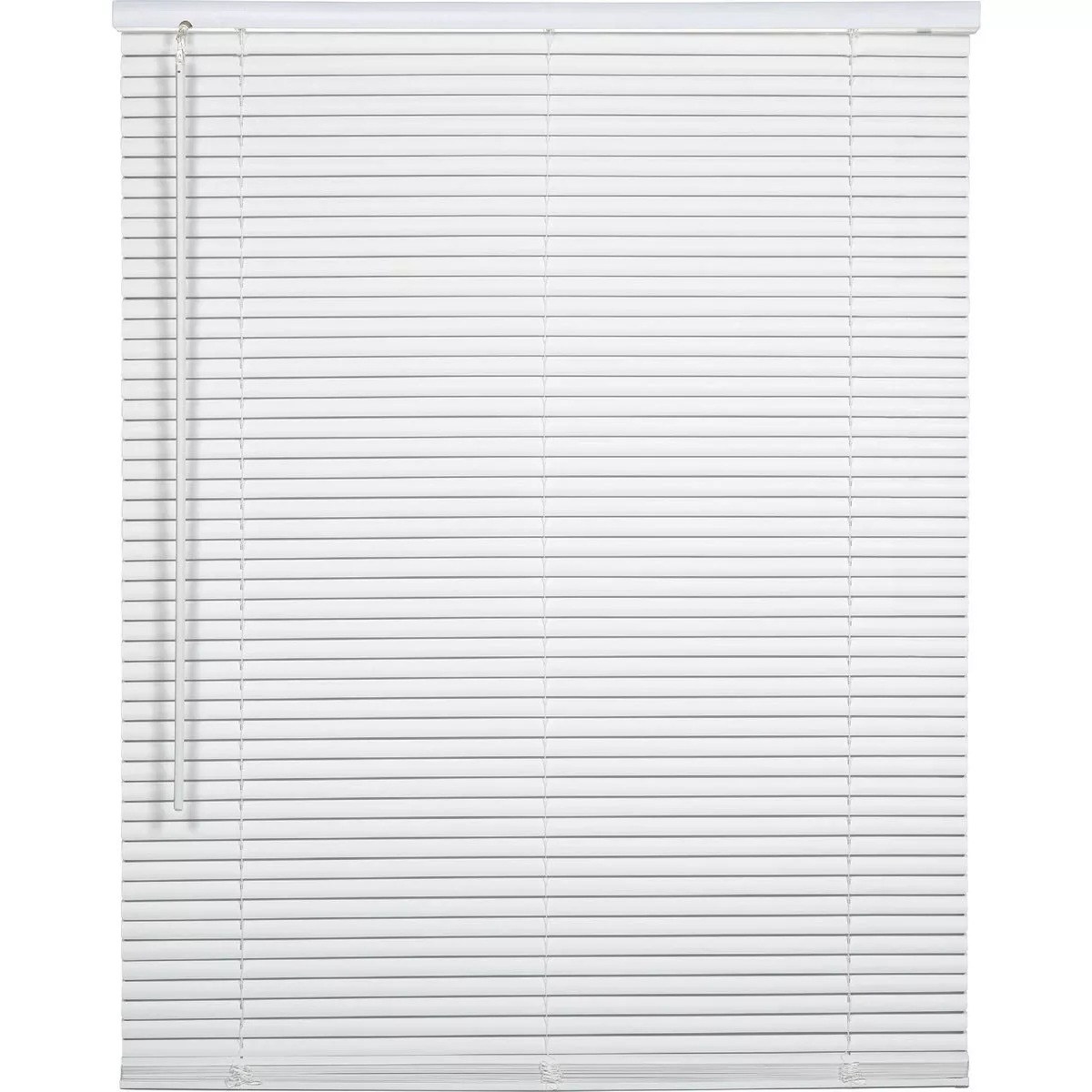 White Vinyl Cordless Light-filtering Mini Blind – 35×64 In