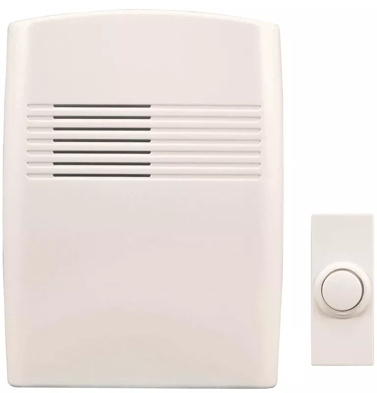 White Wireless Door Chime Kit — Easy Install, Adjustable Volume, 150 Ft Range