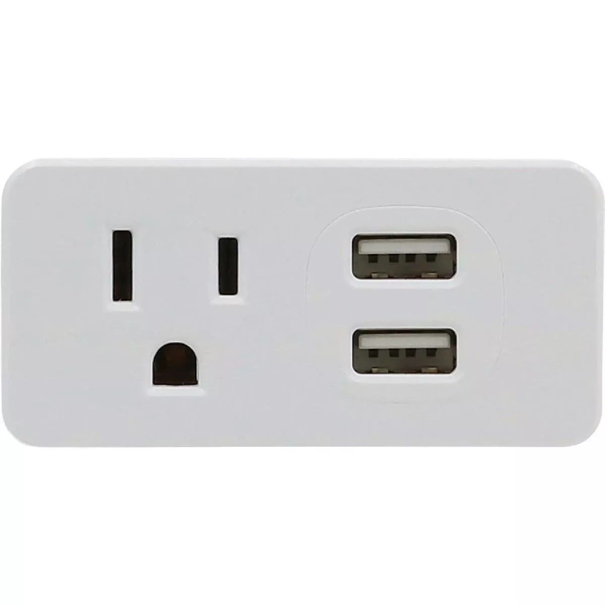 Wire & Cable White 15a 1-outlet Wall Tap With 2 Usb-a
