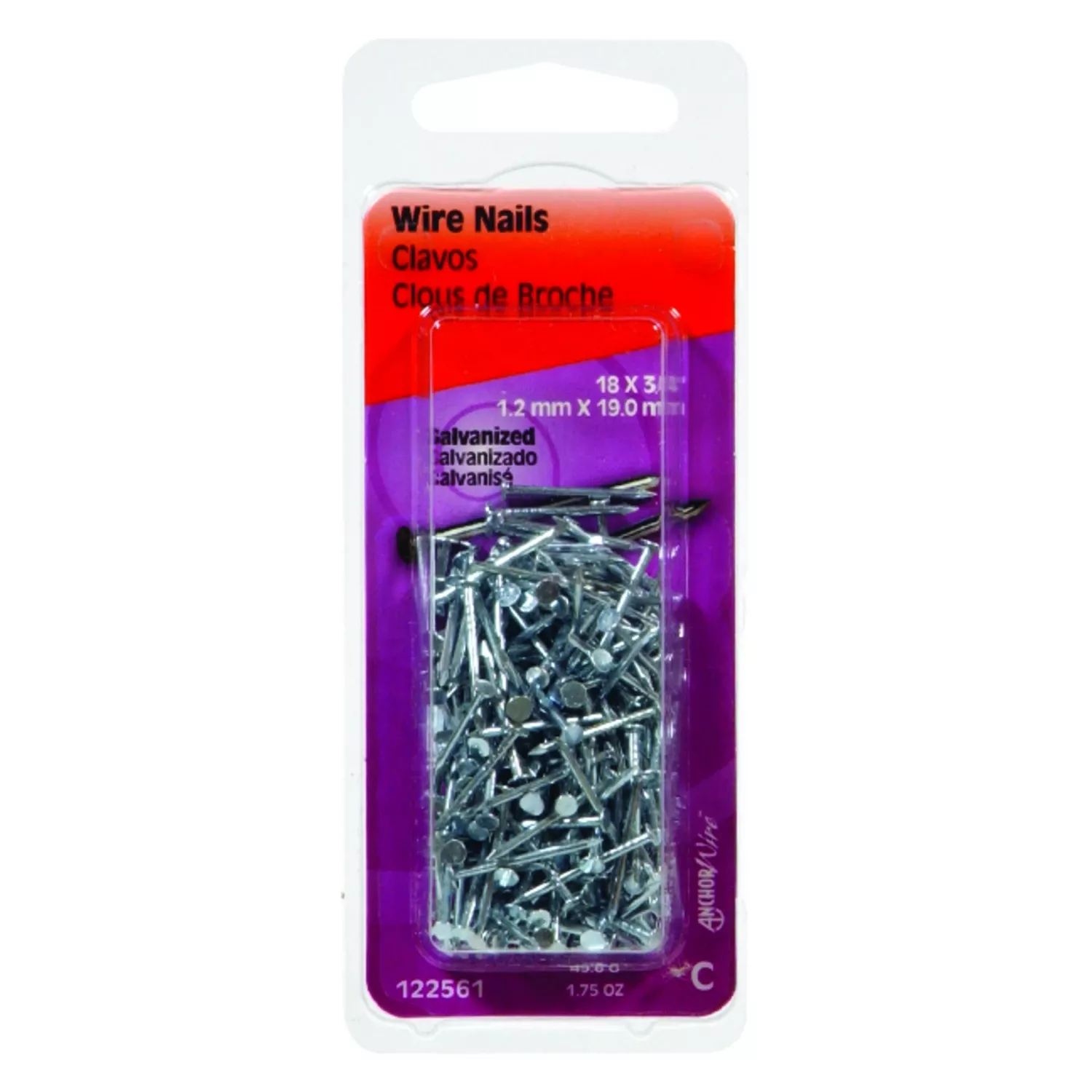 Wire Nails, Galvanized, 5/8-in. X 18, 1.75-oz.