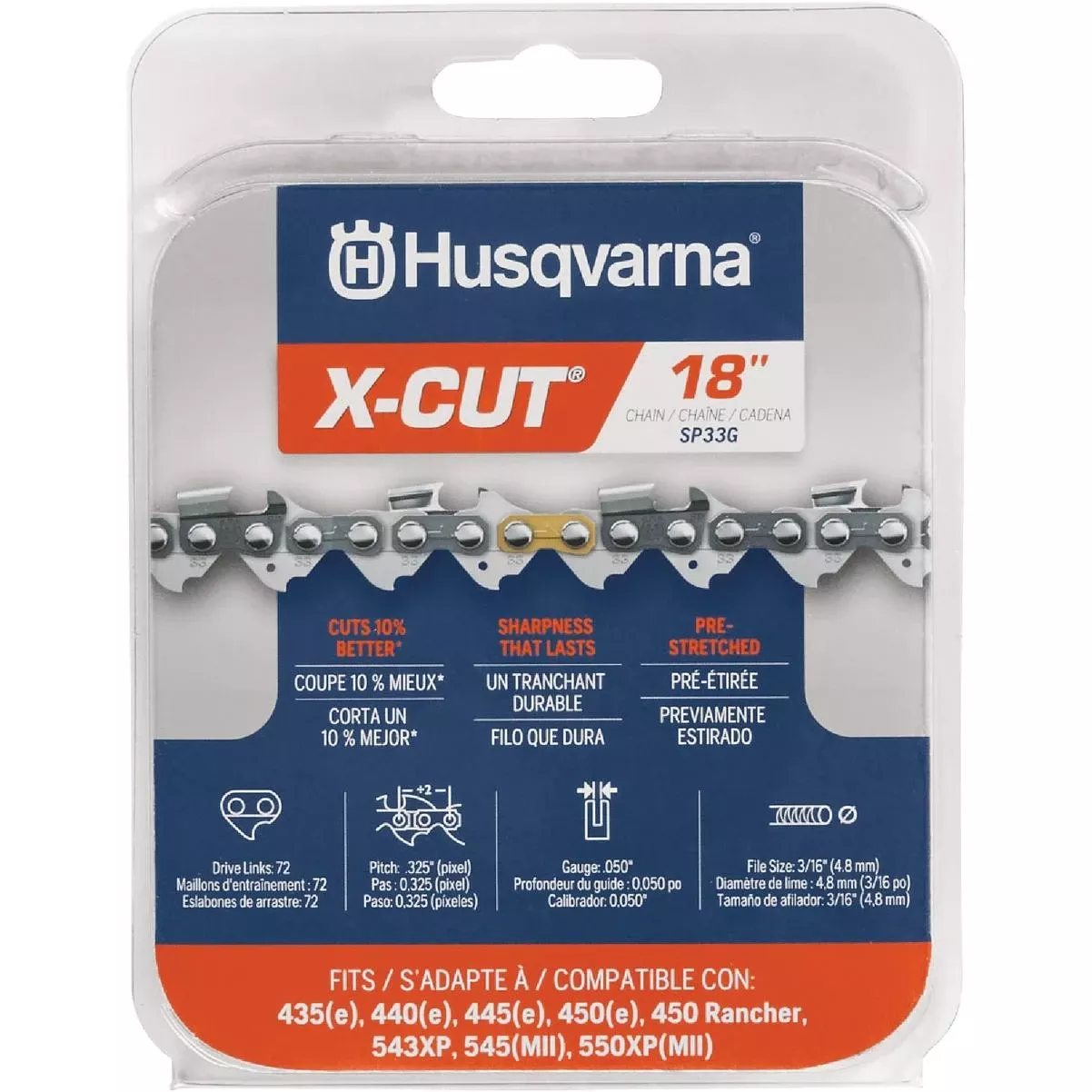 X-cut 18 In. 72-link Chainsaw Chain